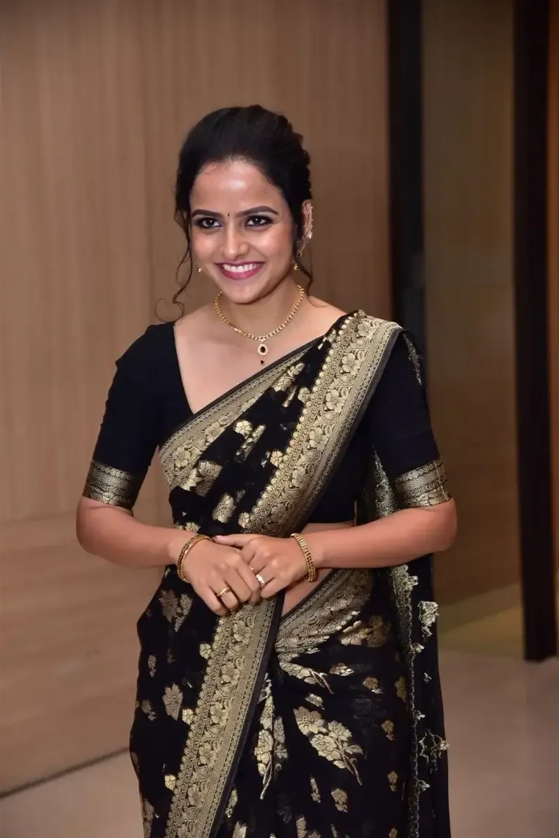 Actress Vaishnavi Chaitanya in Black Saree at Baby Movie Celebrations